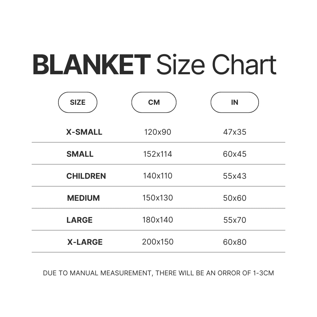 Blanket Size Chart - Black Myth Wukong Shop