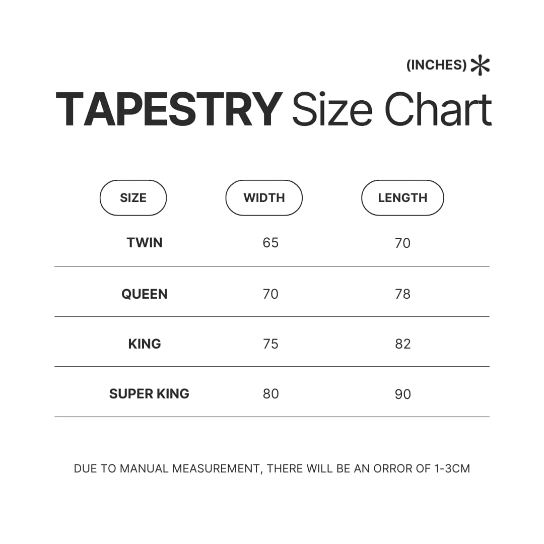 Tapestry Size Chart - Black Myth Wukong Shop