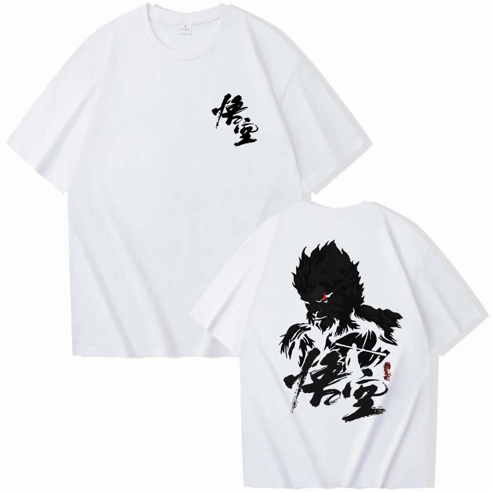 kf S20f235ee52a8440c9015026fb15ca71bv Black Myth Wukong Sun Wukong T shirt O Neck Short Sleeve Shirts Fans Gift - Black Myth Wukong Shop