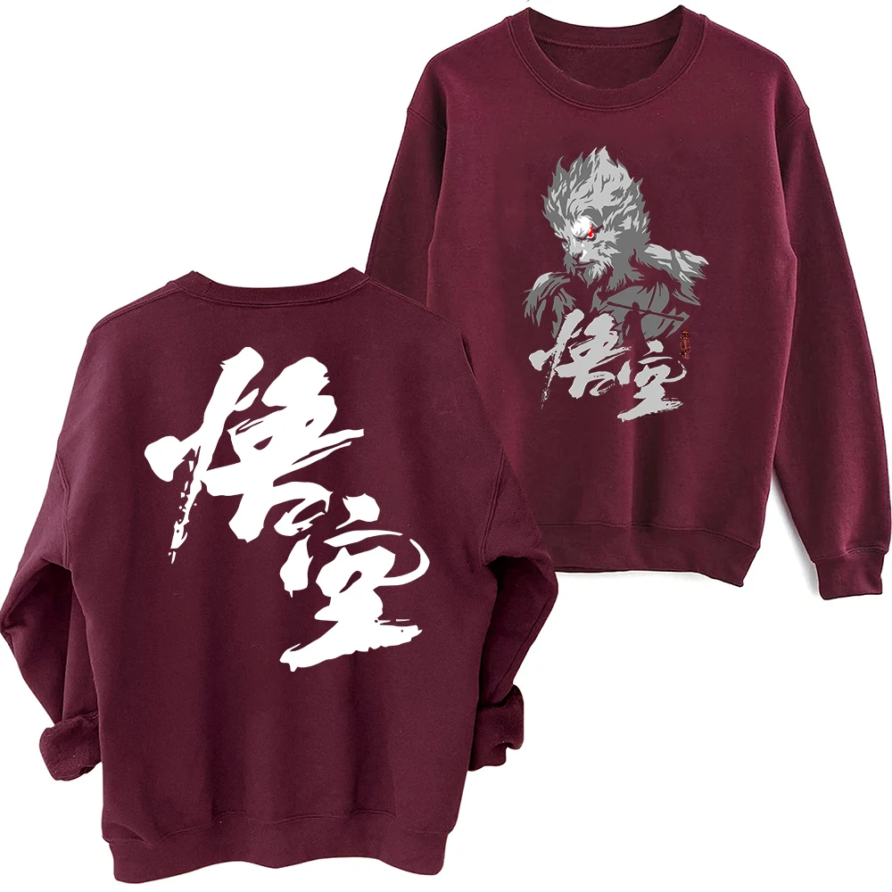 kf Sd436385b1ae54dad8a80f46e0b8e61d2D Black Myth Wukong Sun Wukong Sweatshirt Harajuku Round Neck Long Sleeve Oversize Hoodie - Black Myth Wukong Shop